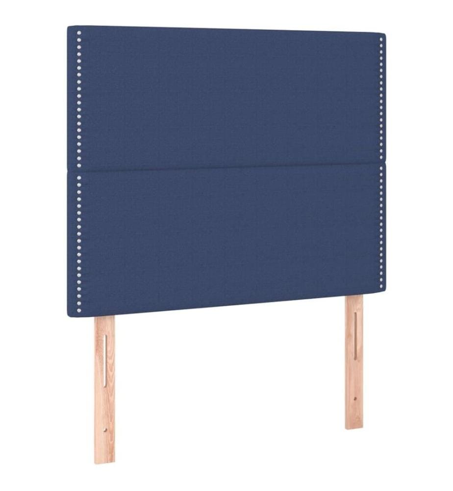 Lit à sommier tapissier avec matelas Bleu 90x190 cm Tissu