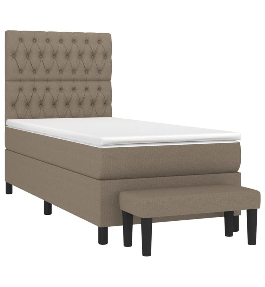 Boxspringbett mit Matratze Taupe 100x200 cm Stoff