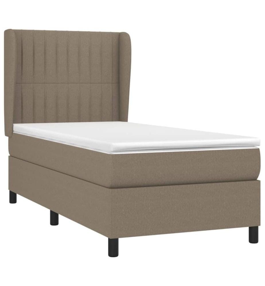 Boxspringbett mit Matratze Taupe 100x200 cm Stoff