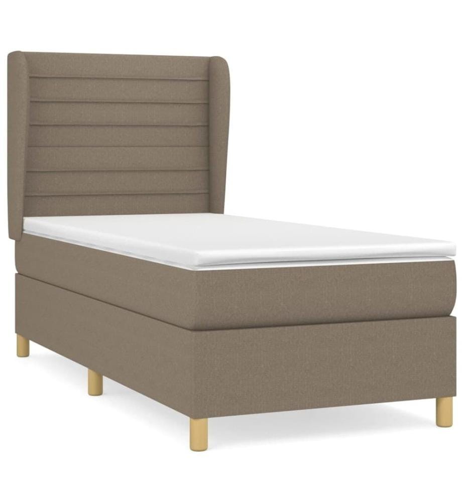 Boxspringbett mit Matratze Taupe 100x200 cm Stoff