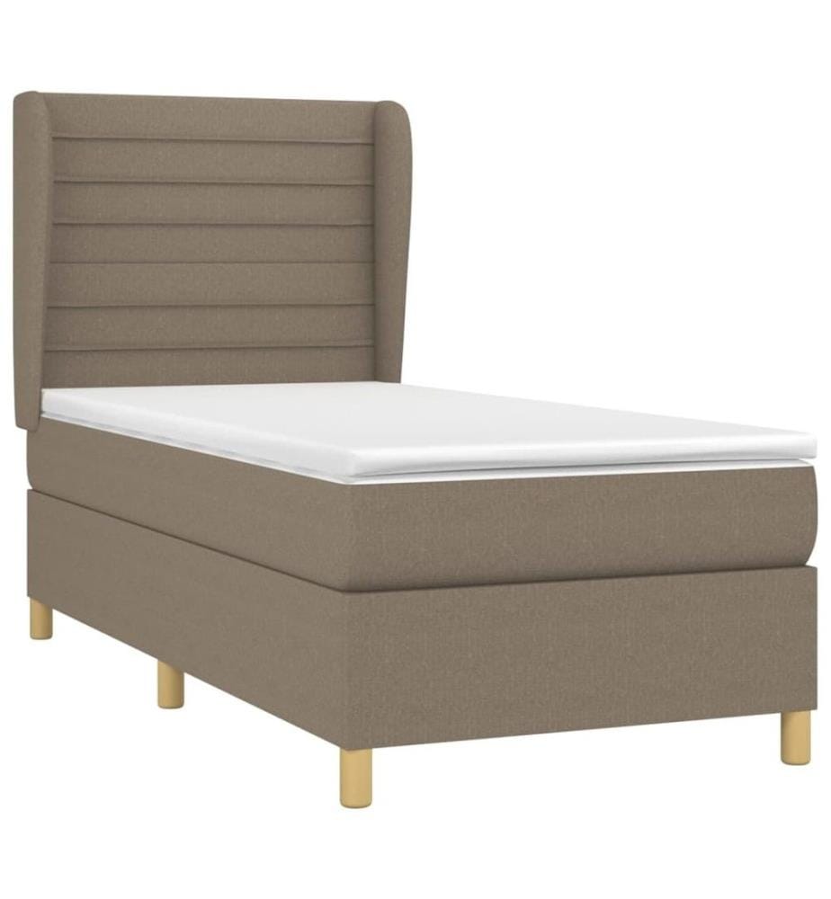 Boxspringbett mit Matratze Taupe 100x200 cm Stoff