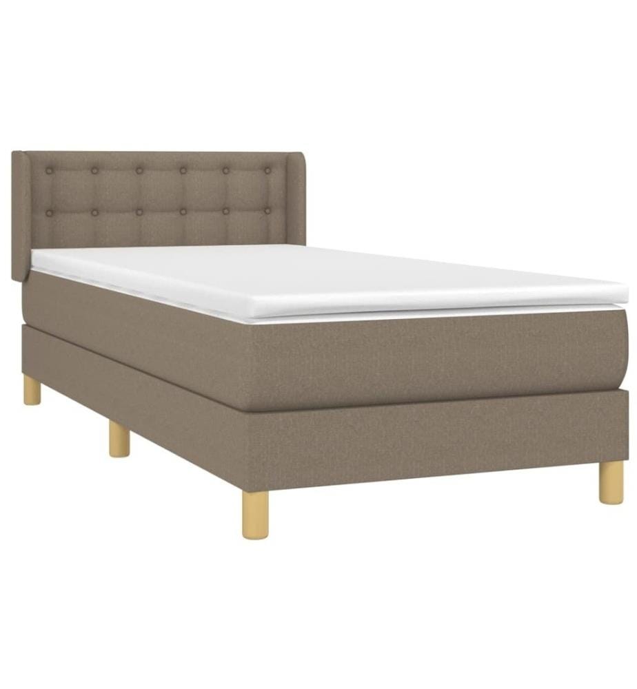 Lit à sommier tapissier avec matelas Taupe 80x200 cm Tissu