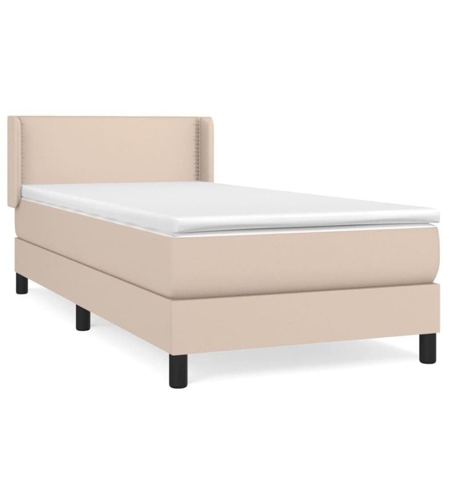 Boxspringbett mit Matratze Cappuccino-Braun 80x200cm Kunstleder