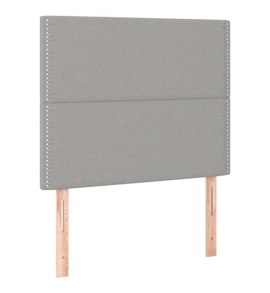 Lit à sommier tapissier avec matelas Gris clair 90x200 cm Tissu