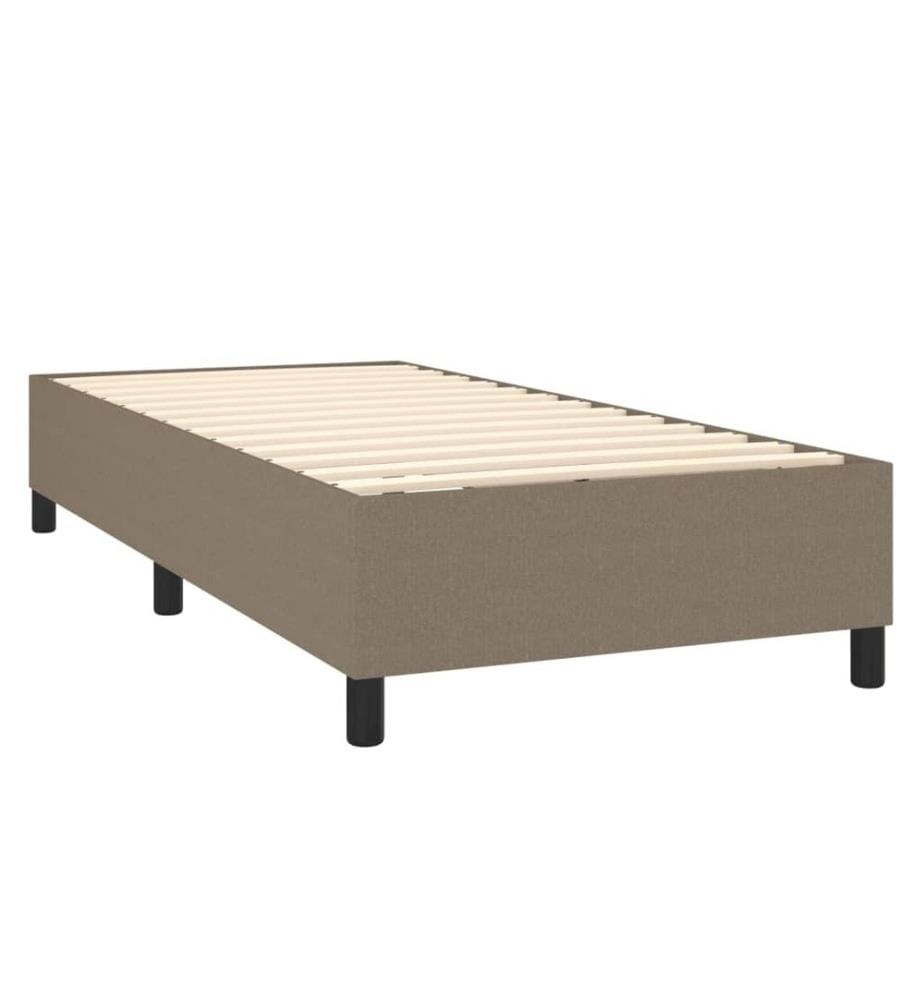 Lit à sommier tapissier avec matelas Taupe 90x190 cm Tissu