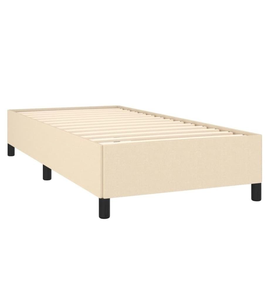 Lit à sommier tapissier et matelas Crème 90x190 cm Tissu