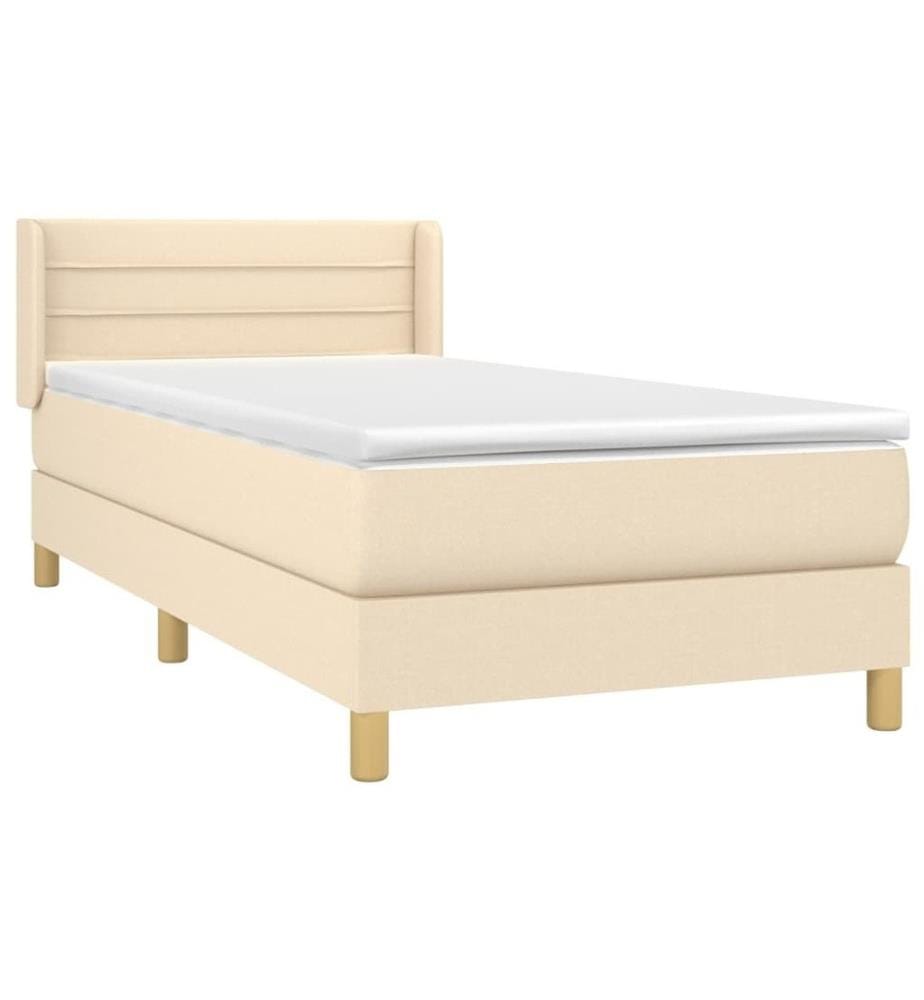 Boxspringbett mit Matratze Creme 80x200 cm Stoff
