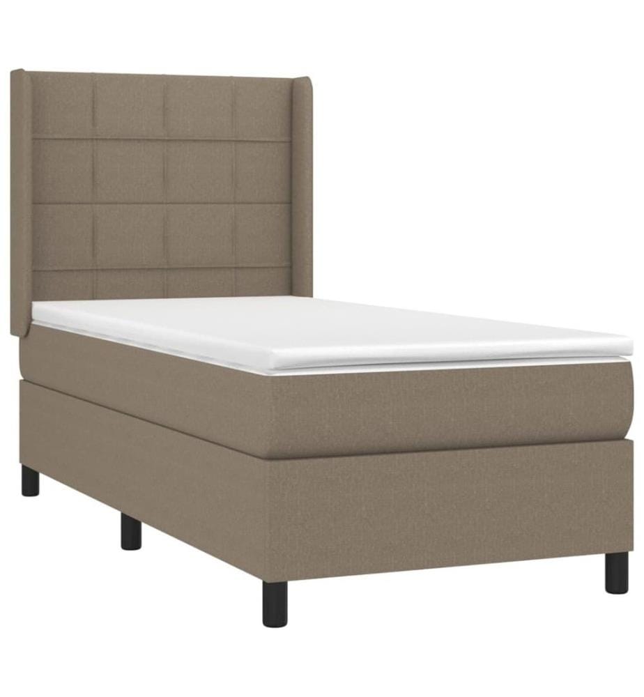 Sommier à lattes de lit matelas LED Taupe 80x200cm Tissu