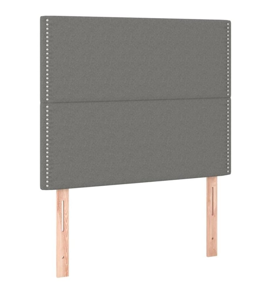 Boxspringbett mit Matratze Dunkelgrau 90x190 cm Stoff