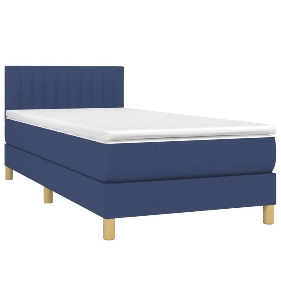 Boxspringbett mit Matratze Blau 80x200 cm Stoff
