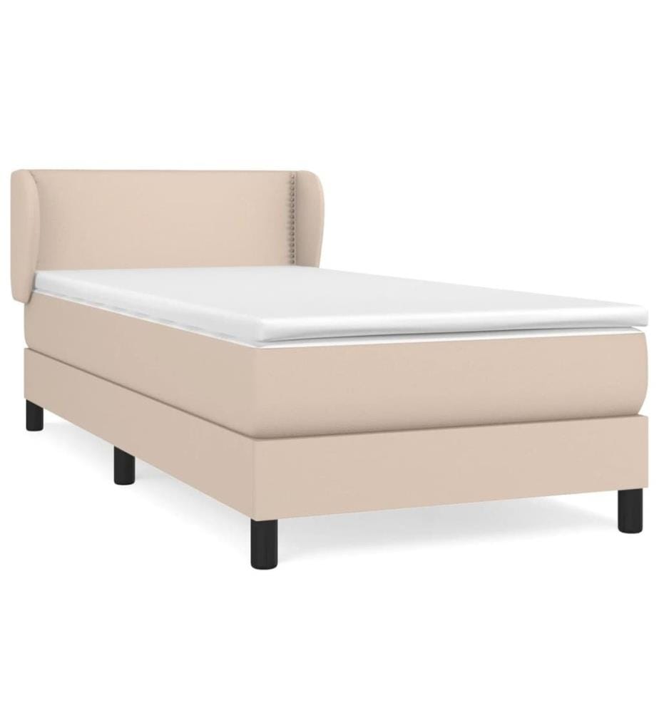 Boxspringbett mit Matratze Cappuccino-Braun 80x200cm Kunstleder