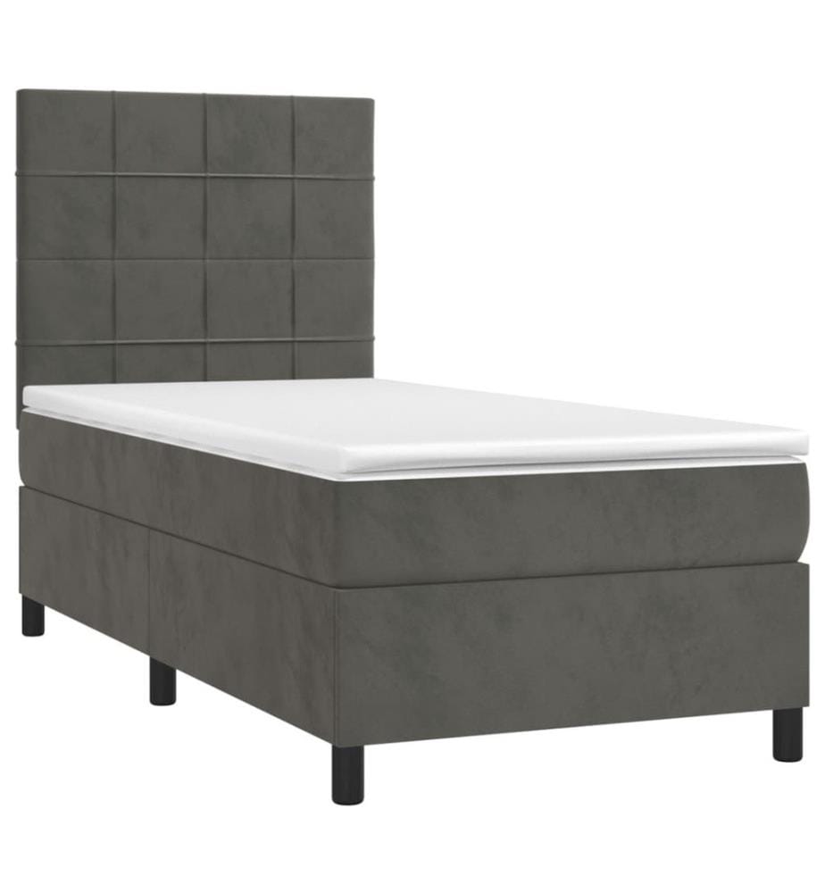 Boxspringbett mit Matratze Dunkelgrau 100x200 cm Samt