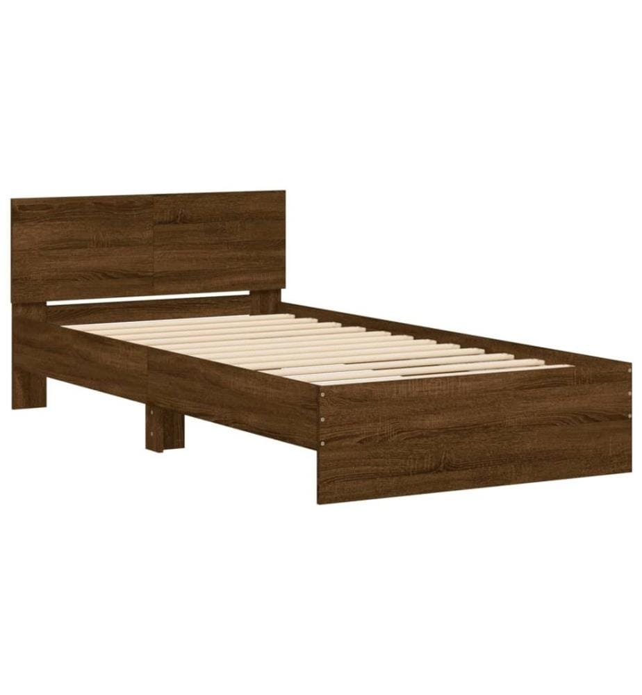 Bettgestell mit Kopfteil Braun Eichen-Optik 100x200 cm