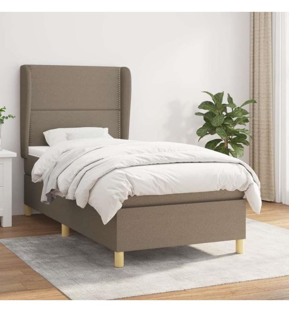Sommier à lattes de lit avec matelas Taupe 80x200 cm Tissu