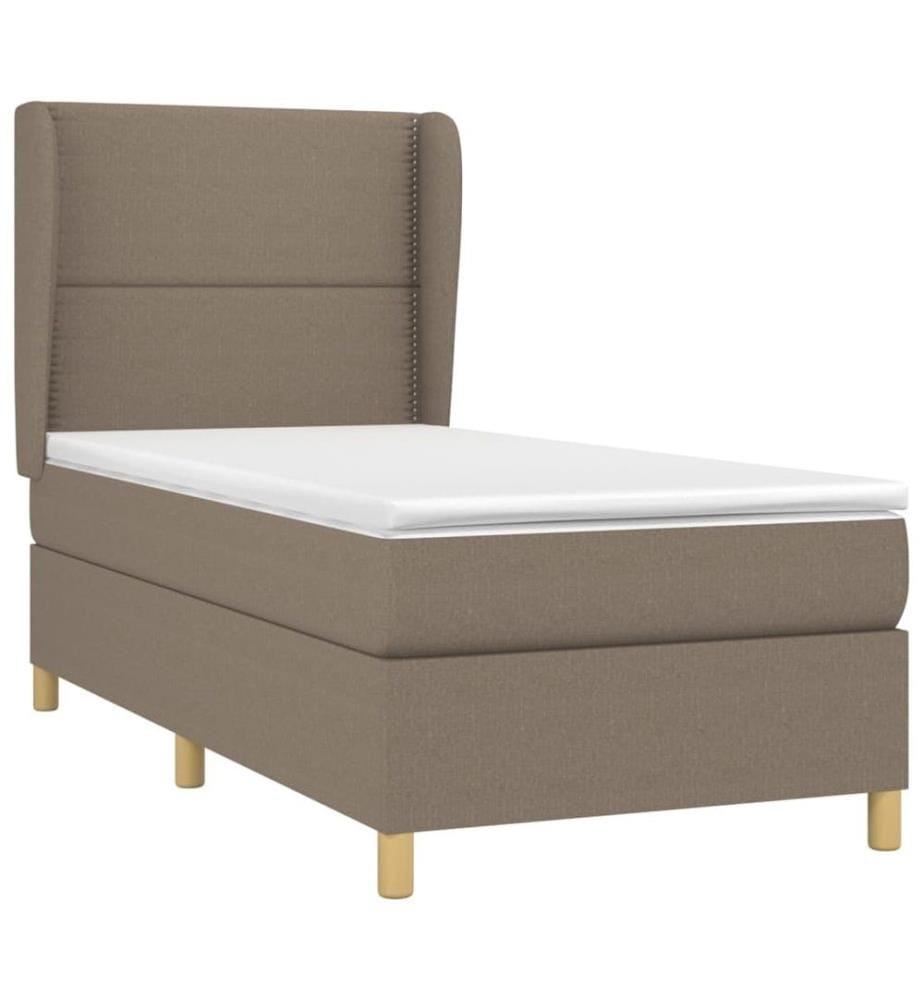 Sommier à lattes de lit avec matelas Taupe 80x200 cm Tissu