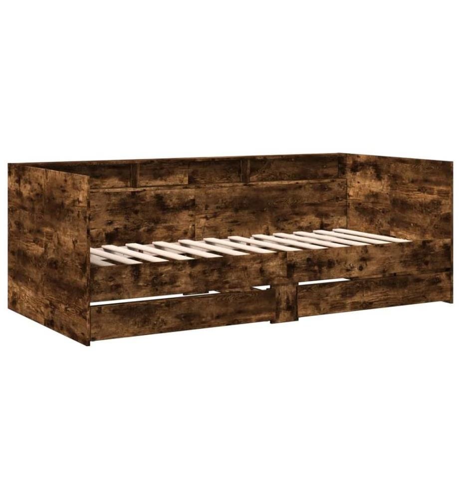 Tagesbett mit Schubladen Räuchereiche 100x200 cm Holzwerkstoff