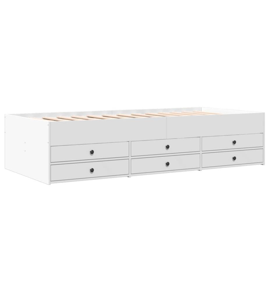 Tagesbett mit Schubladen Weiss 90x190 cm Holzwerkstoff
