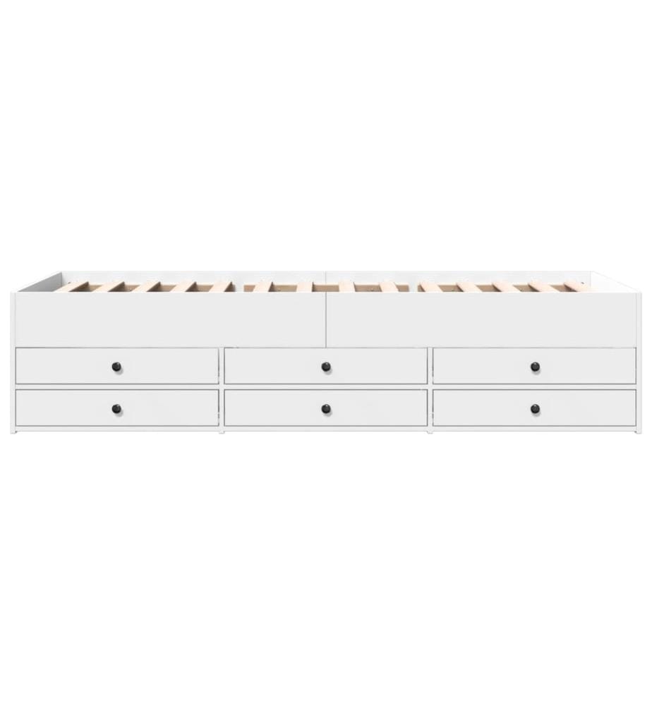 Tagesbett mit Schubladen Weiss 90x190 cm Holzwerkstoff
