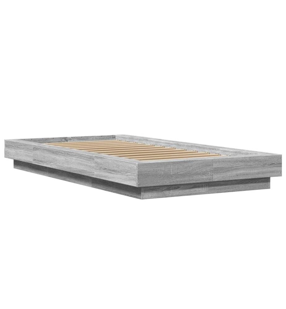 Bettgestell Grau Sonoma 75x190 cm Holzwerkstoff