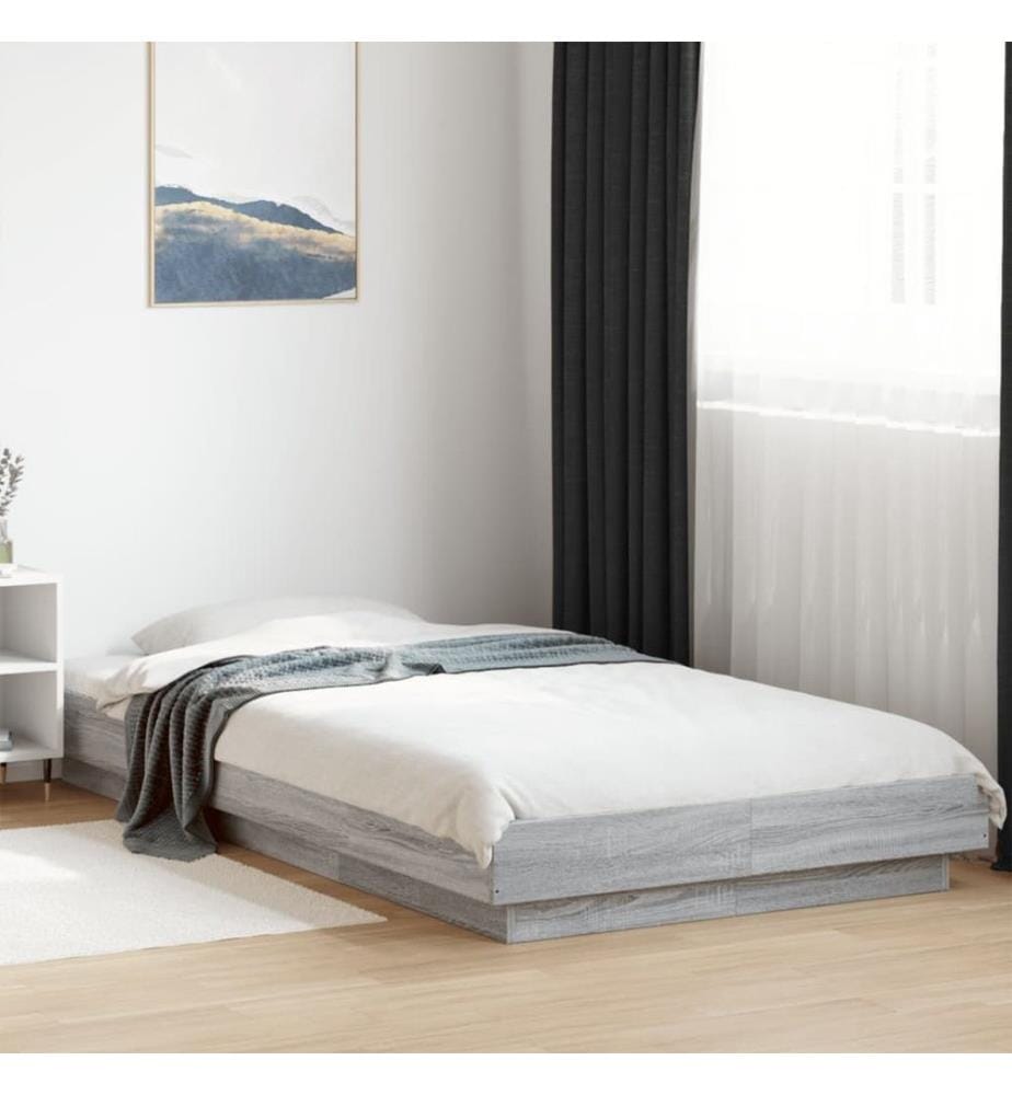 Bettgestell Grau Sonoma 75x190 cm Holzwerkstoff