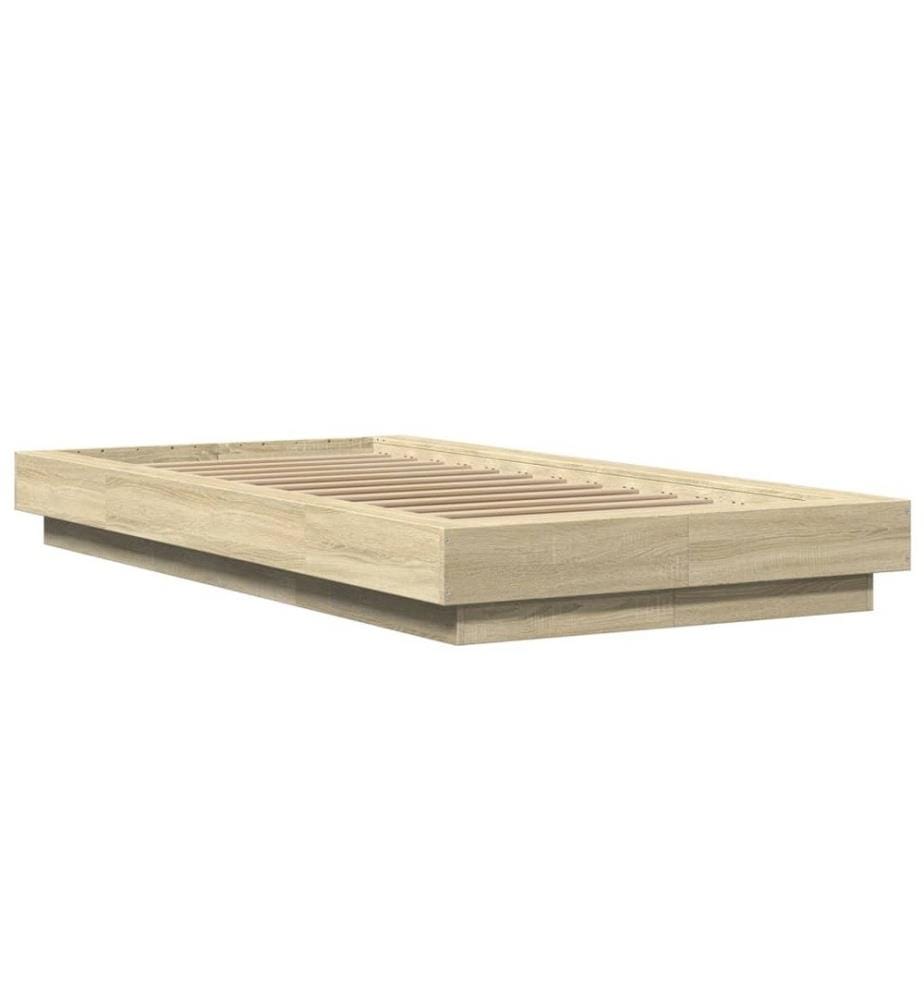 Bettgestell mit LED Sonoma-Eiche 75x190 cm Holzwerkstoff