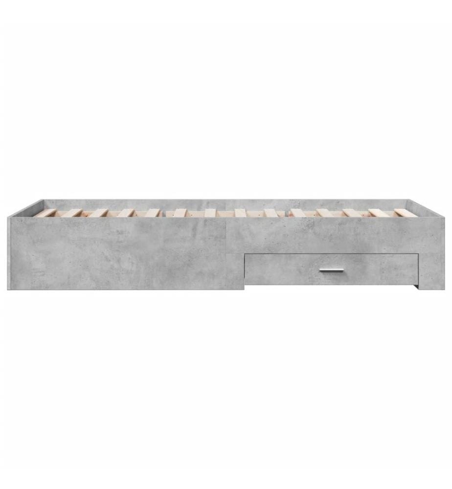 Bettgestell mit Schubladen Betongrau 75x190 cm Holzwerkstoff