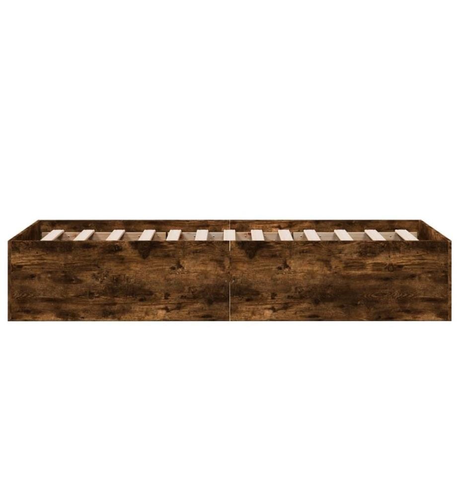 Bettgestell Räuchereiche 75x190 cm Holzwerkstoff