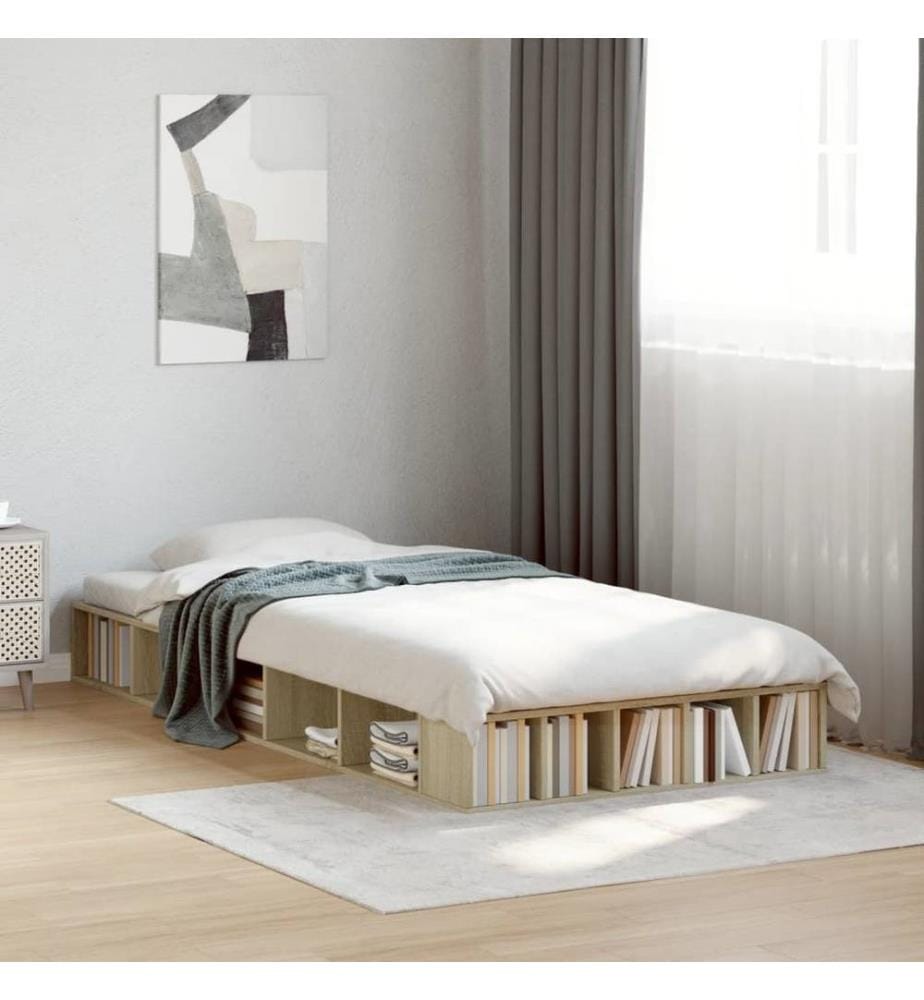 Bettgestell Sonoma-Eiche 100x200 cm Holzwerkstoff