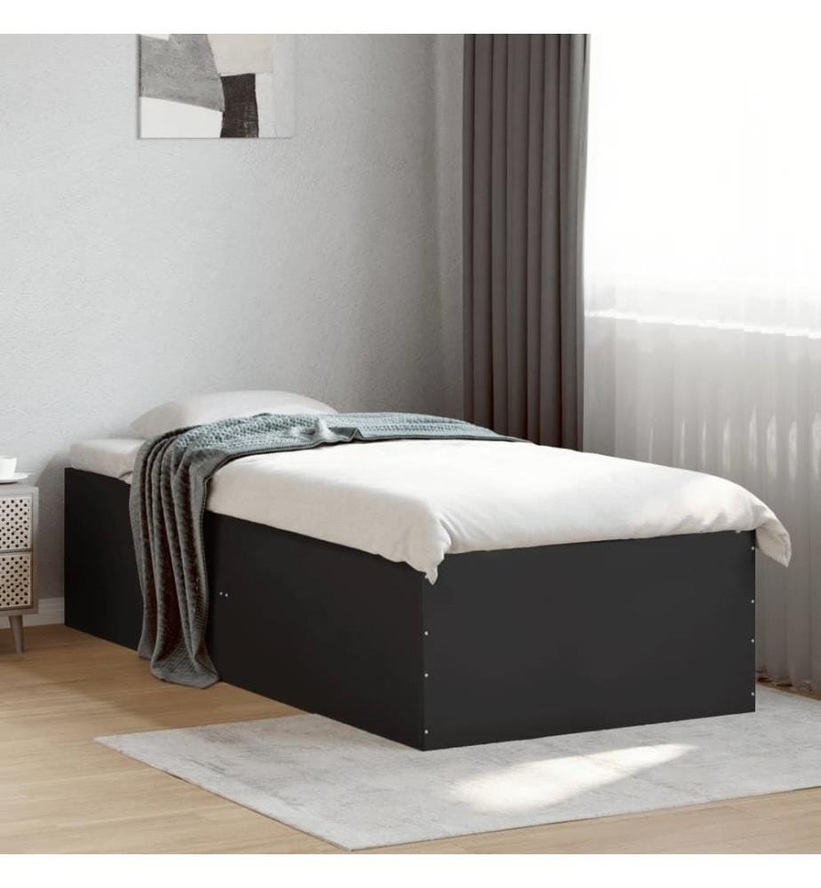 Bettgestell Schwarz 100x200 cm Holzwerkstoff