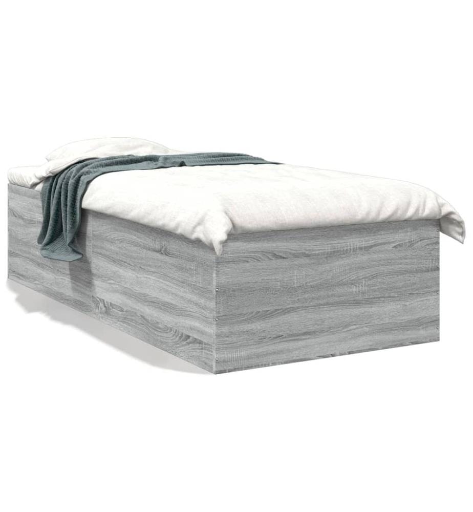 Cadre de lit sonoma gris 75x190 cm bois d'ingénierie