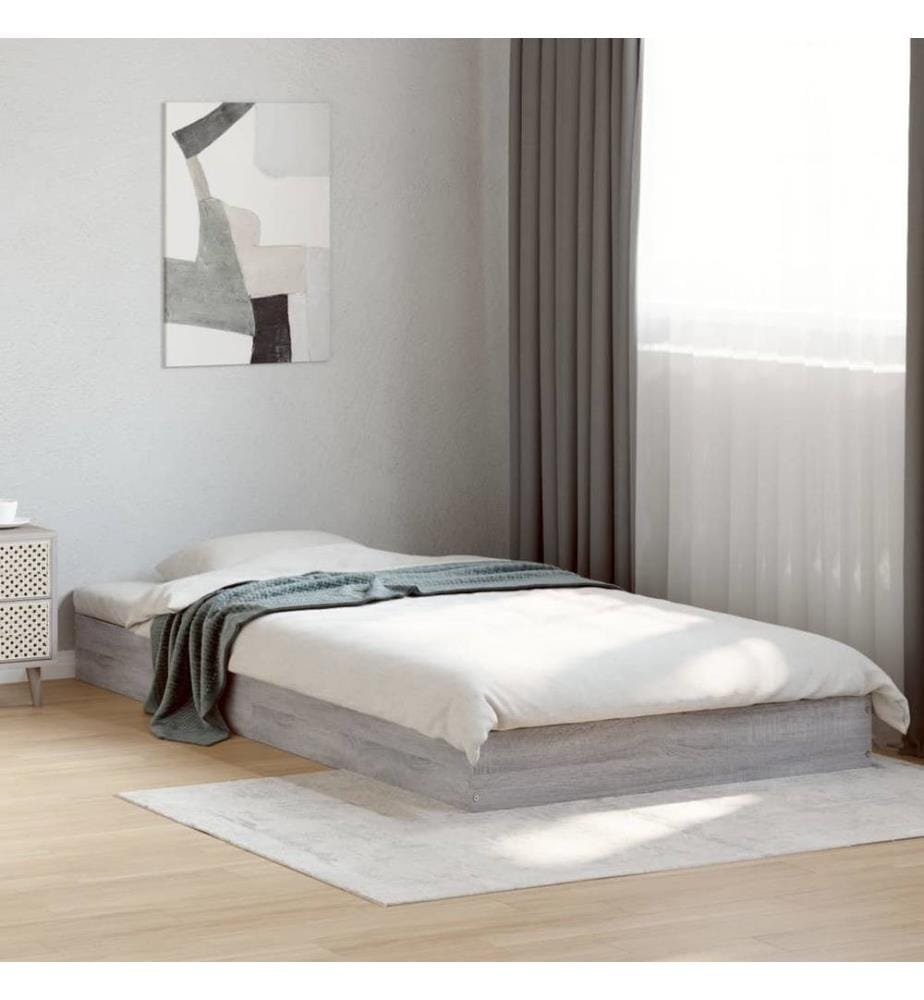 Cadre de lit sonoma gris 90x190 cm bois d'ingénierie