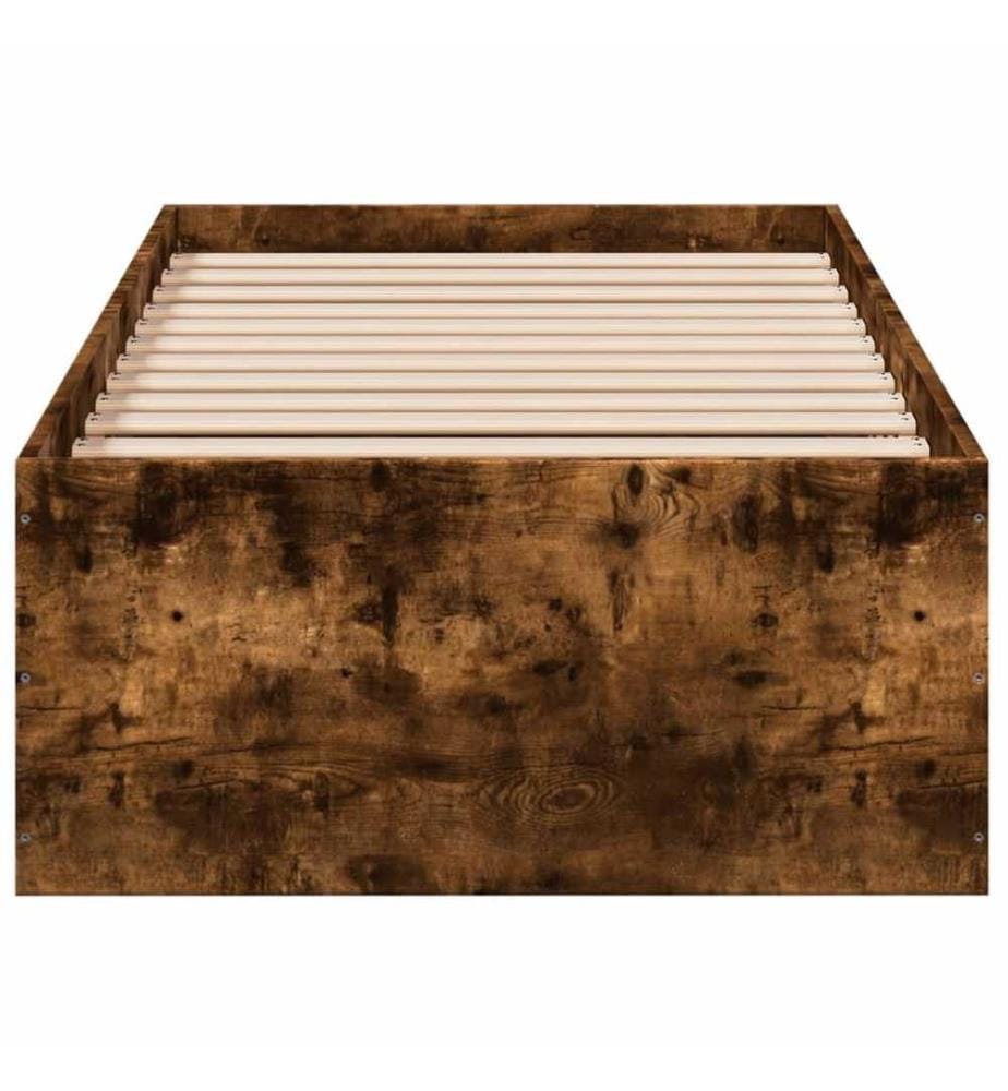 Bettgestell Räuchereiche 100x200 cm Holzwerkstoff