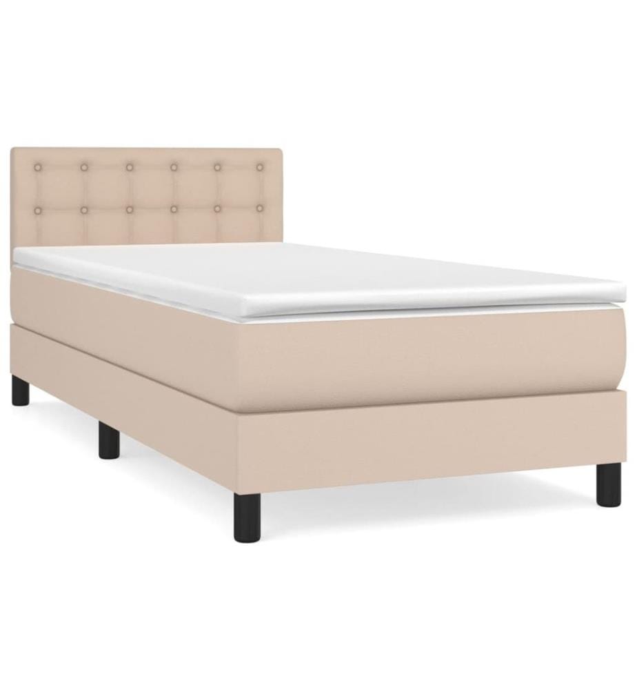 Sommier à lattes de lit avec matelas Cappuccino 90x190 cm