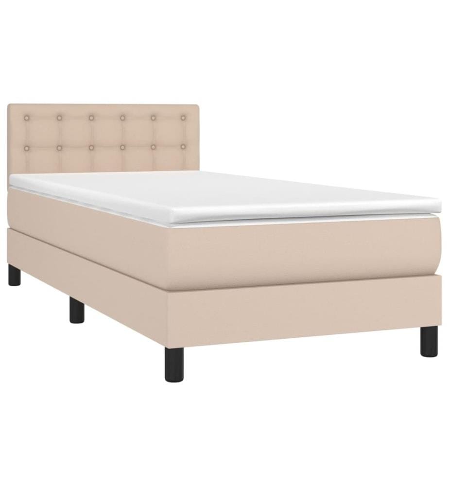 Sommier à lattes de lit avec matelas Cappuccino 90x190 cm