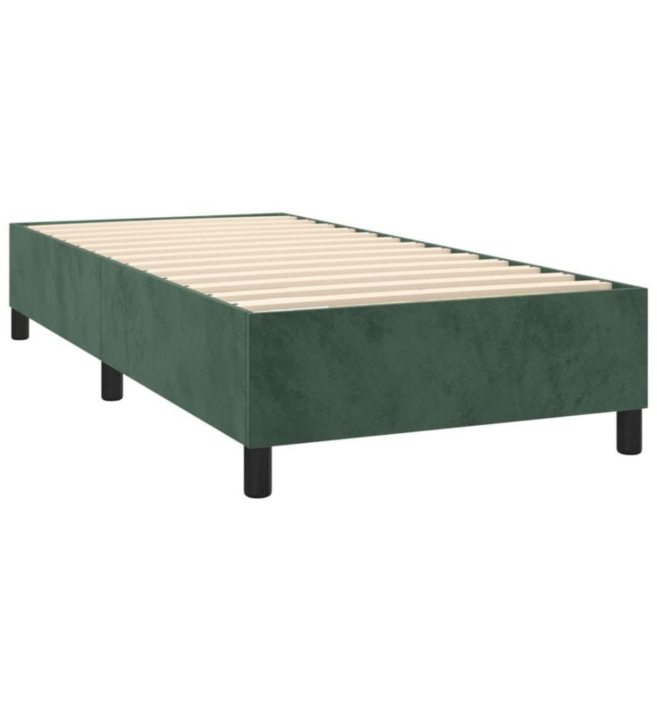 Sommier à lattes de lit avec matelas Vert foncé 90x200 cm