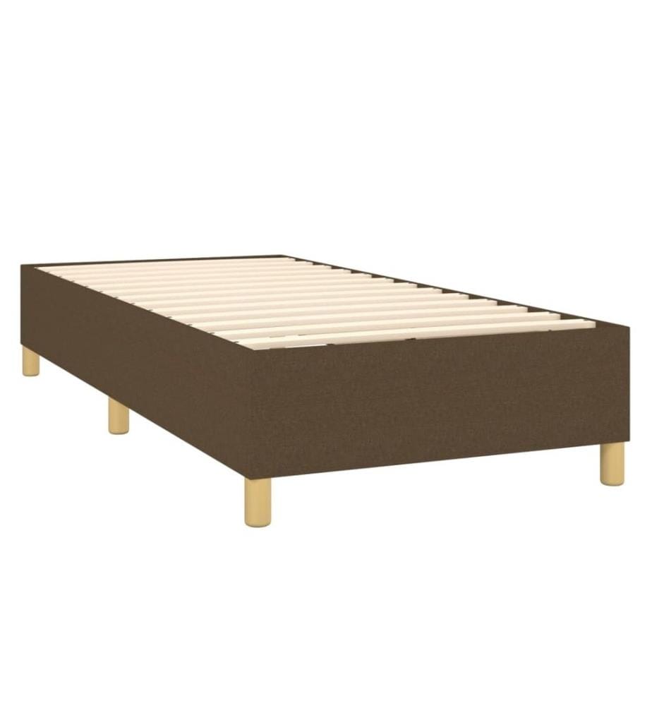 Boxspringbett mit Matratze & LED Dunkelbraun 90x190 cm Stoff