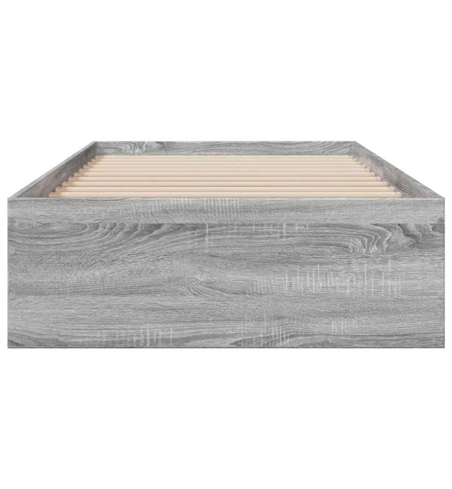 Cadre de lit et tiroirs sonoma gris 90x200 cm bois d'ingénierie