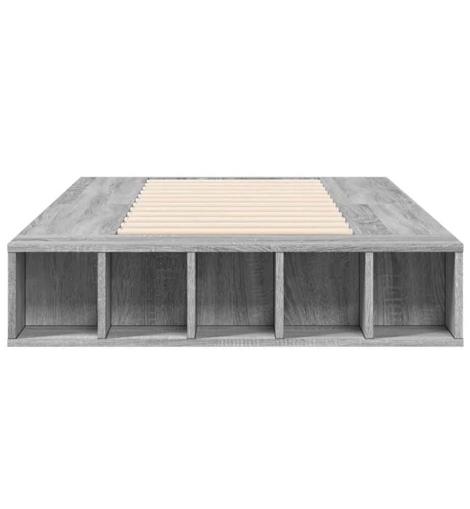 Bettgestell Grau Sonoma 100x200 cm Holzwerkstoff