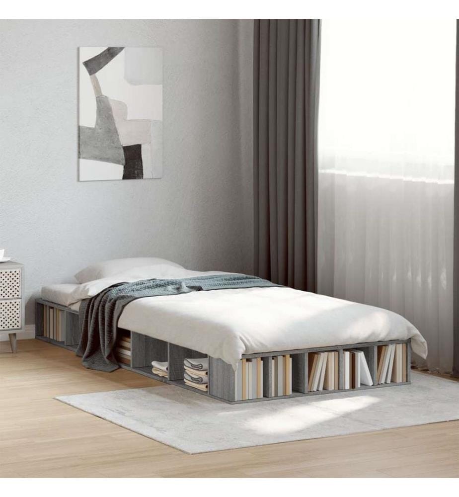 Cadre de lit sonoma gris 90x190 cm bois d'ingénierie