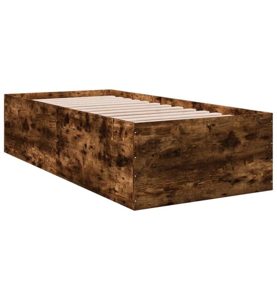 Bettgestell Räuchereiche 75x190 cm Holzwerkstoff