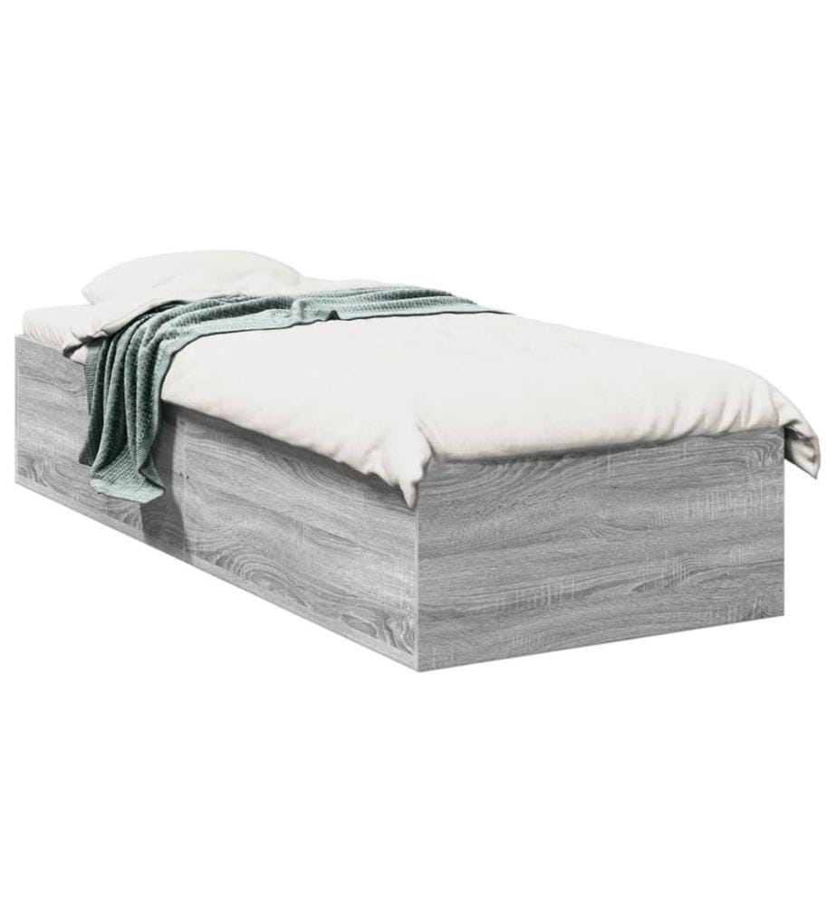 Cadre de lit sonoma gris 90x200 cm bois d'ingénierie