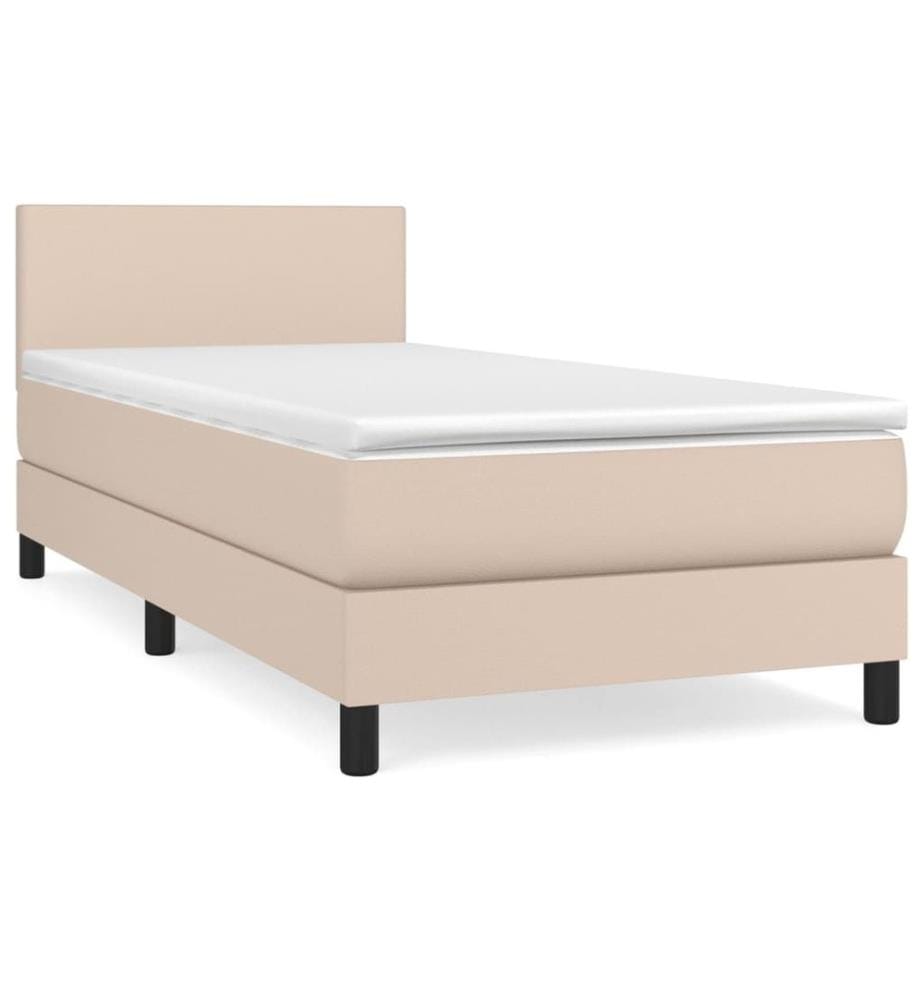 Sommier à lattes de lit avec matelas Cappuccino 90x190 cm
