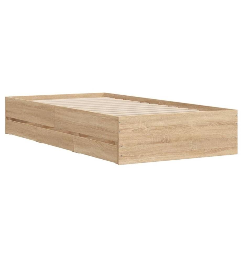 Bettgestell mit Schubladen Sonoma-Eiche 75x190 cm Holzwerkstoff