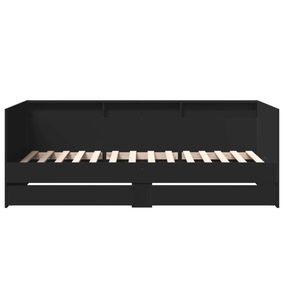Tagesbett mit Schubladen Schwarz 75x190 cm Holzwerkstoff