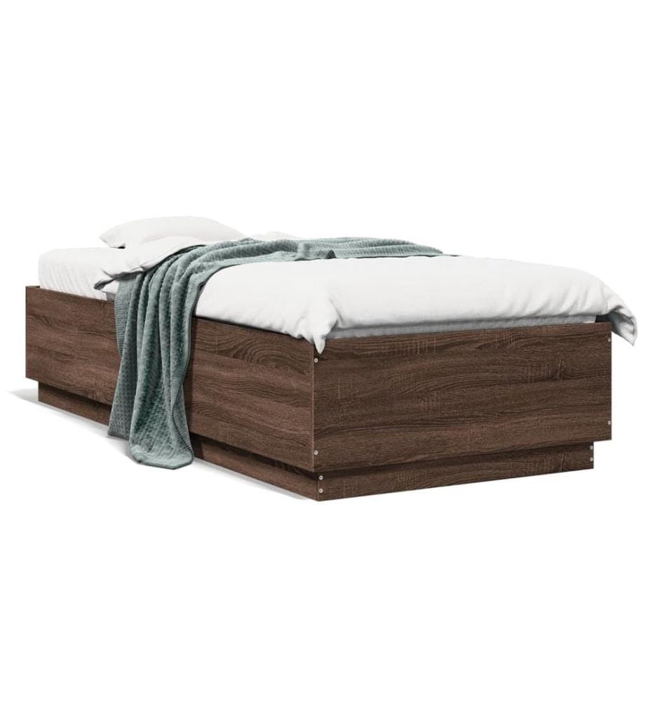 Bettgestell Braun Eichen-Optik 100x200 cm Holzwerkstoff
