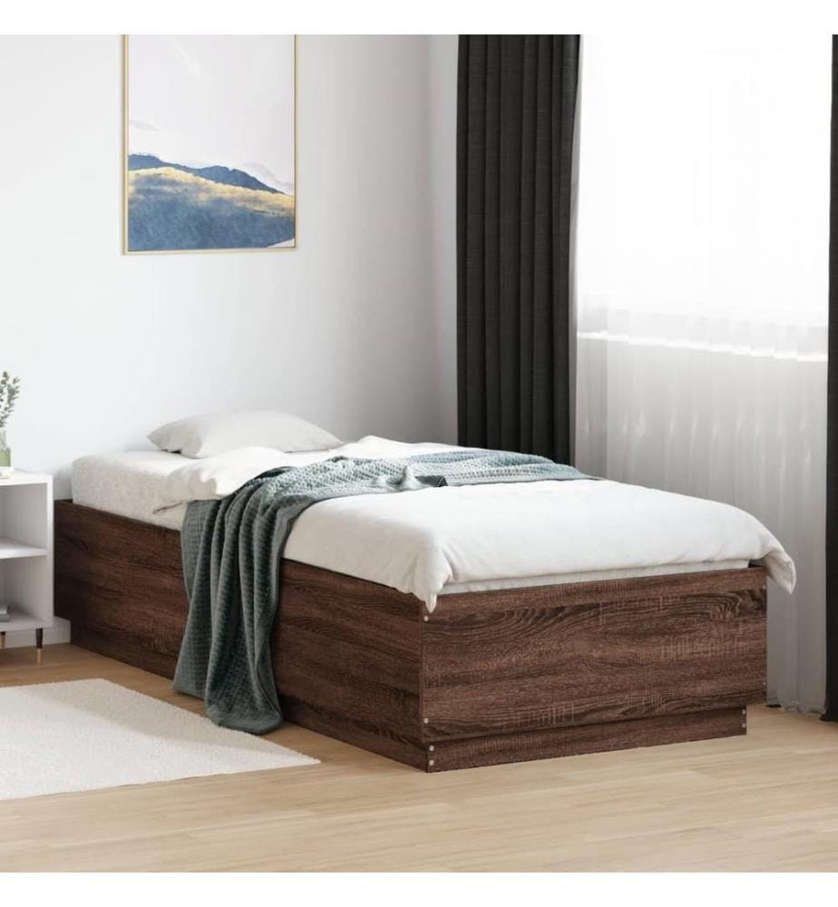 Bettgestell Braun Eichen-Optik 100x200 cm Holzwerkstoff