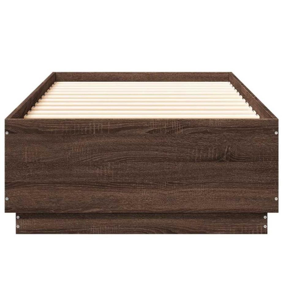 Bettgestell Braun Eichen-Optik 100x200 cm Holzwerkstoff