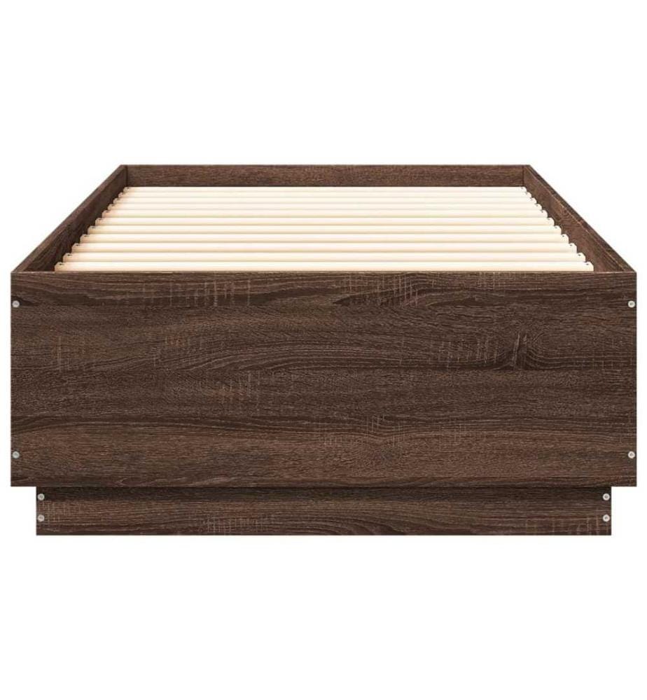 Cadre de lit chêne marron 90x200 cm bois d'ingénierie