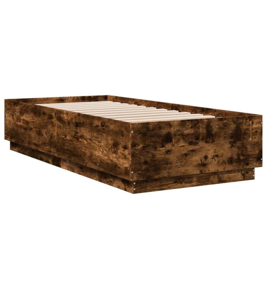 Bettgestell Räuchereiche 100x200 cm Holzwerkstoff