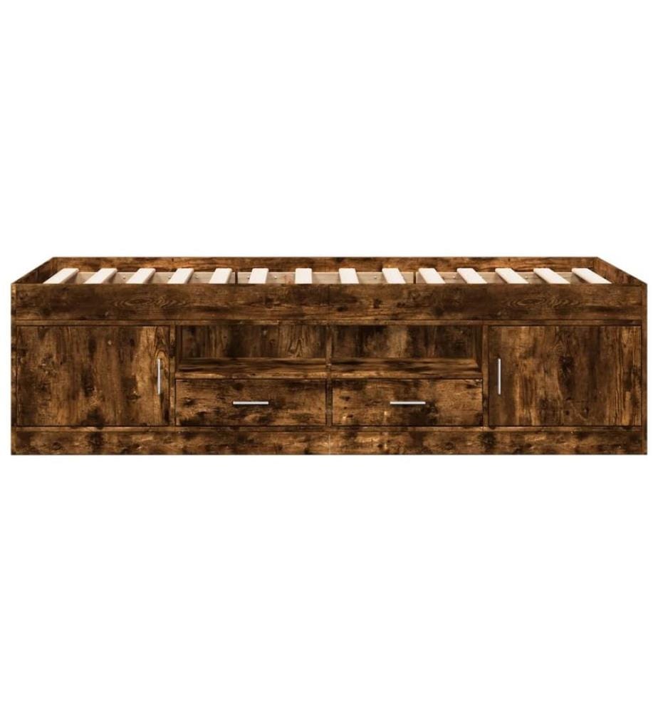 Tagesbett mit Schubladen Räuchereiche 75x190 cm Holzwerkstoff